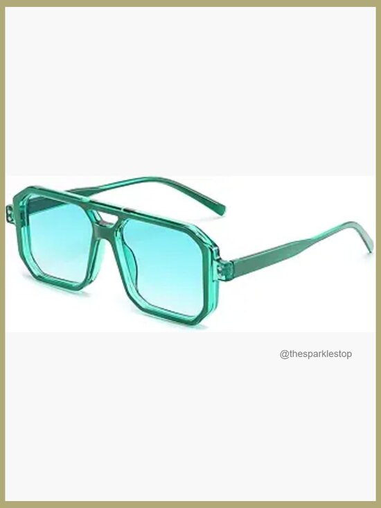Retro Aviator Sunglasses Square Frame Plastic UV Protection main image 5